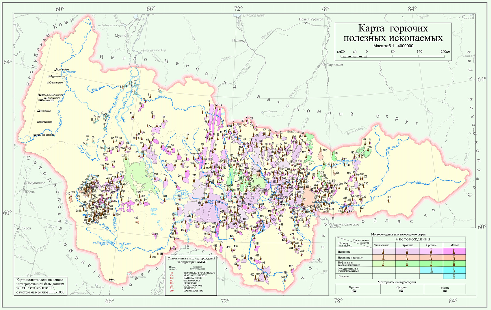 Карта полезных ископаемых томской области