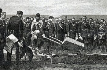 Церемония закладки Транссиба цесаревичем Николаем Александровичем во Владивостоке