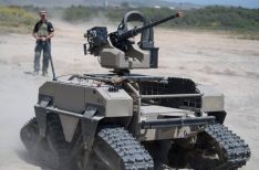 Tony Qualantone, of Precision Remotes, operates a MUTT (Multi Utility Tactical Transport) during the Advanced Naval Technology Exercise at Camp Pendleton, on Wednesday, April 26, 2017. 

The MUTT is an unmanned vehicle that is controlled by a operator who can drive and fire the weapon. Precision Remotes makes the remote controlled weapon which can be installed on other vehicles too.

(Photo by Jeff Gritchen, Orange County Register/SCNG)