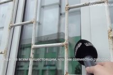 Интервью Амриева телеканалу «Дождь» из окна добрушского ОВД