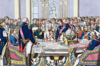 Участники Венского конгресса 1815 г. . Раскрашенная гравюра.